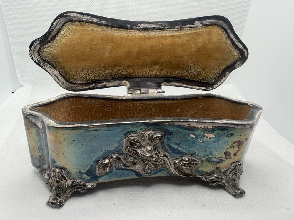 Antique Jewelry Box: Derby Silver Co. Quadruple Silver Plate #3471, Late 19th C